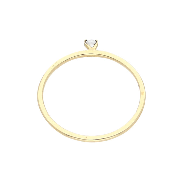 Anillo solitario con circonia en oro amarillo 14 kilates.