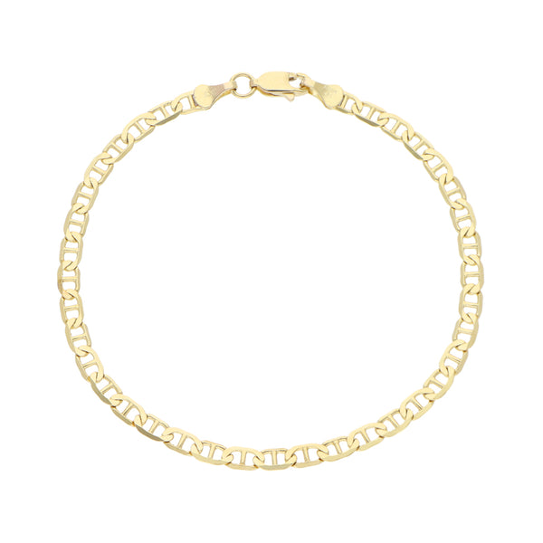 Pulsera eslabón nudo marino en oro amarillo 14 kilates.