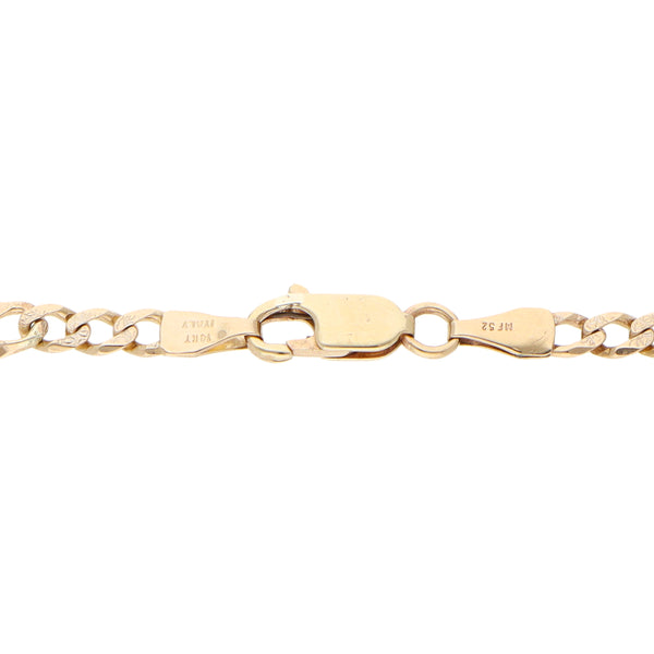 Pulsera eslabón combinado platinado en oro amarillo 14 kilates.