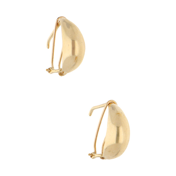 Aretes lisos en oro amarillo 14 kilates.