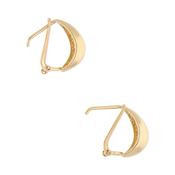 Aretes lisos en oro amarillo 14 kilates.