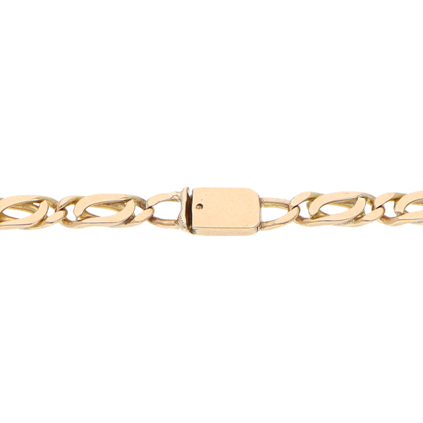 Pulsera eslabón nudo egipcio en oro amarillo 14 kilates.