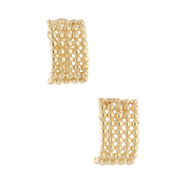 Aretes boleados en oro amarillo 14 kilates.