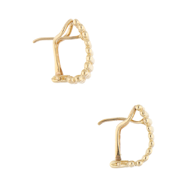 Aretes boleados en oro amarillo 14 kilates.