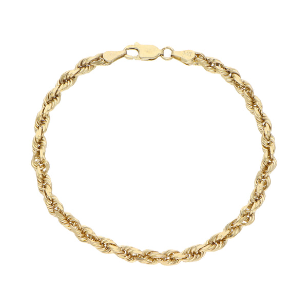 Pulsera eslabón torzal en oro amarillo 14 kilates.