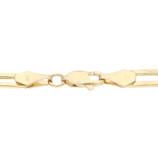 Pulsera eslabón cruzado en oro amarillo 14 kilates.