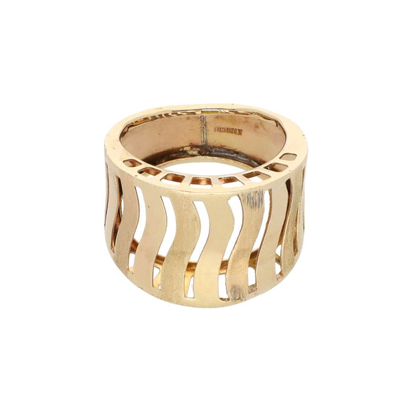 Anillo calado en oro amarillo 14 kilates.