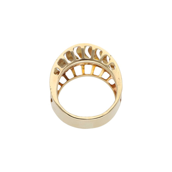 Anillo calado en oro amarillo 14 kilates.