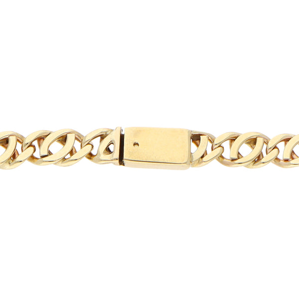 Pulsera eslabón nudo egipcio en oro amarillo 14 kilates.
