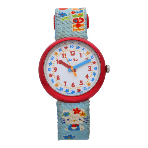 Reloj Flik Flak para niña en caja aluminio pulso textil.