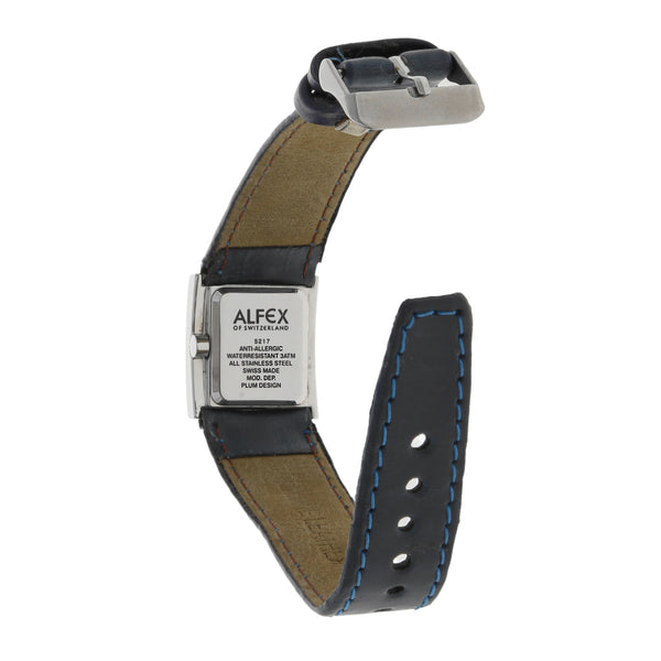 Reloj Alfex para dama caja en acero inoxidable pulso piel.