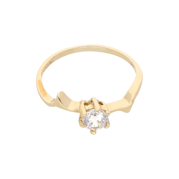 Anillo solitario con circonia en oro amarillo 14 kilates.