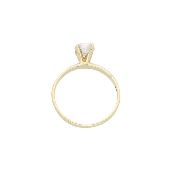 Anillo solitario con circonia en oro amarillo 14 kilates.