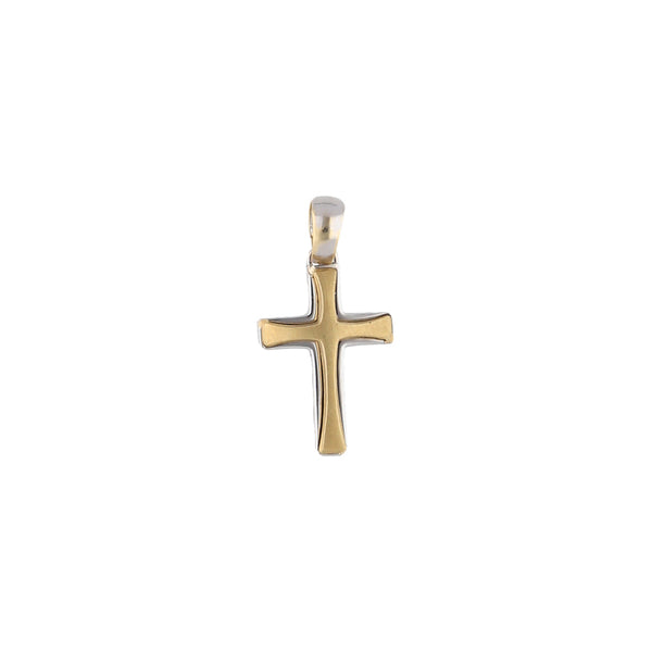 Cruz diseño especial en oro dos tonos 14 kilates.