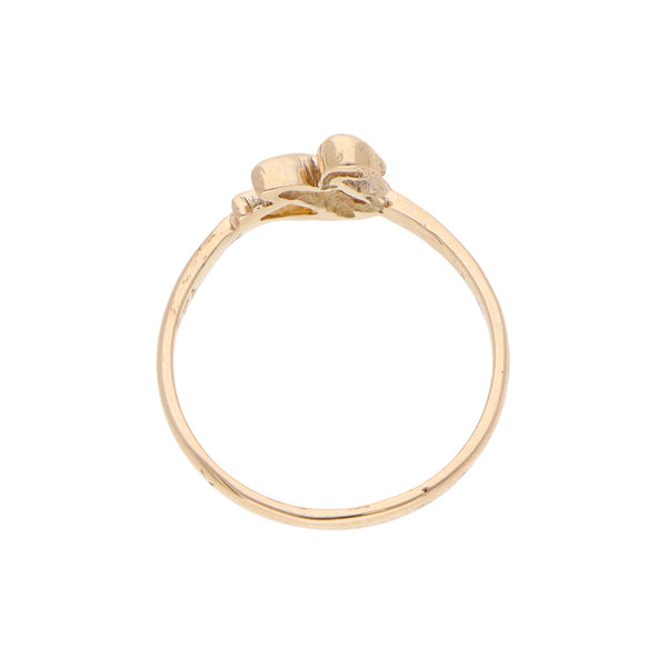 Anillo calado motivo cisne en oro rosa 14 kilates.