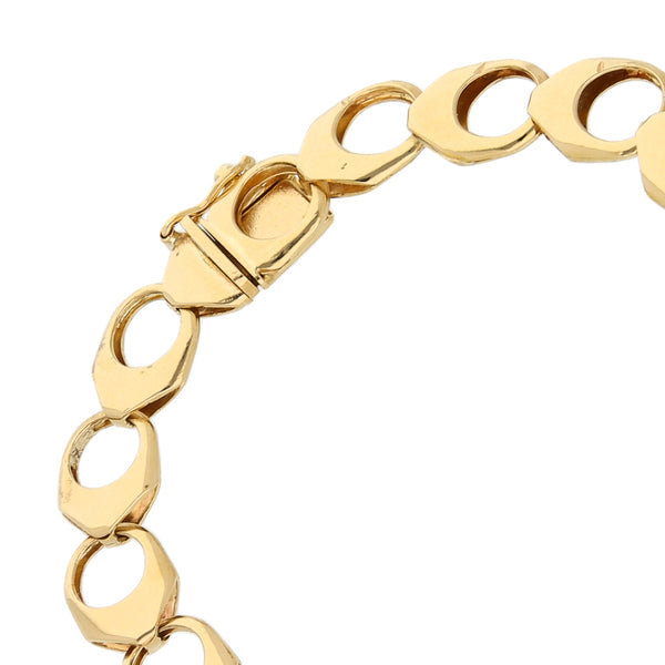 Pulsera eslabón encontrado en oro amarillo 18 kilates.