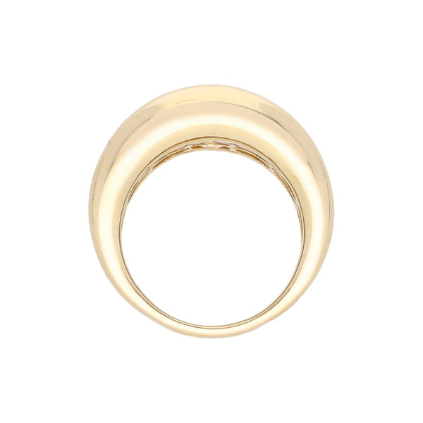 Anillo estilizado hueco en oro amarillo 14 kilates.