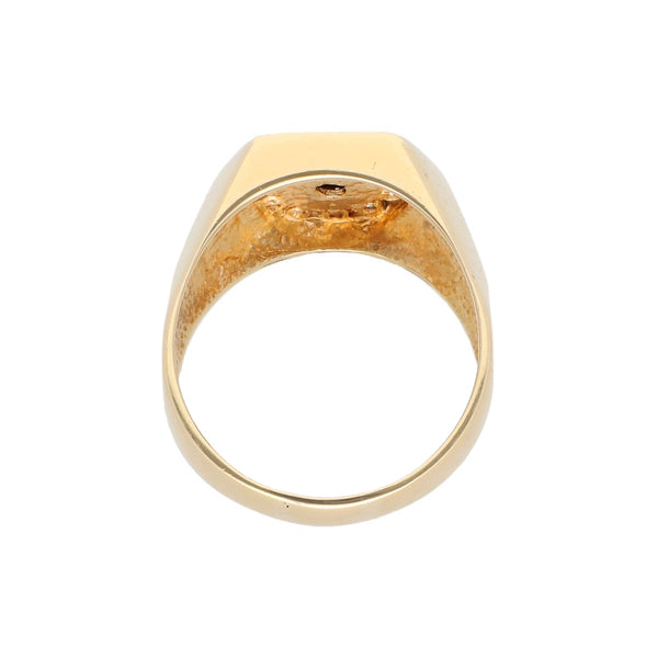 Anillo calado con diamantes en oro amarillo 14 kilates.