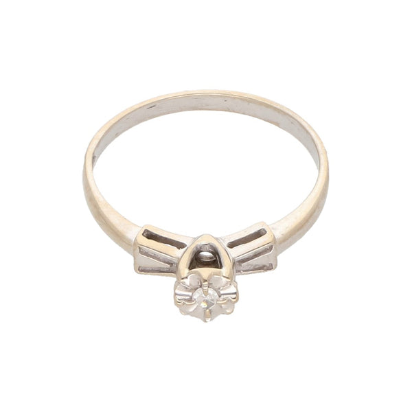 AROS DE MATRIMONIO MEDIA CAÑA CON DIAMANTE EN ORO 18K - Joyas Aremar