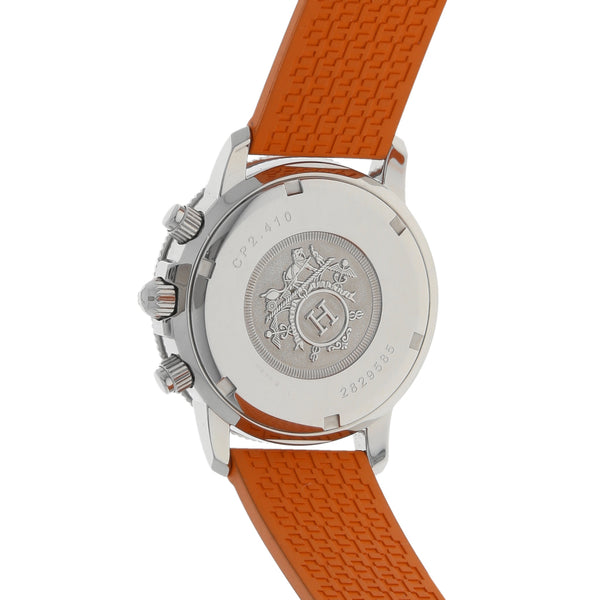 Reloj Hermes para dama en acero inoxidable correa caucho.