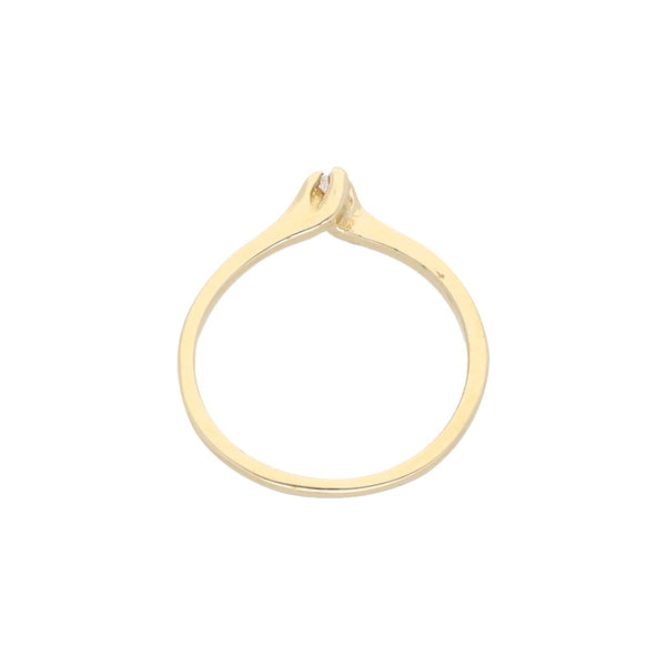 Anillo solitario con circonia en oro amarillo 14 kilates.