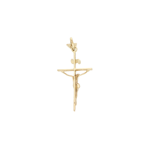 Crucifijo diseño especial en oro amarillo 14 kilates.
