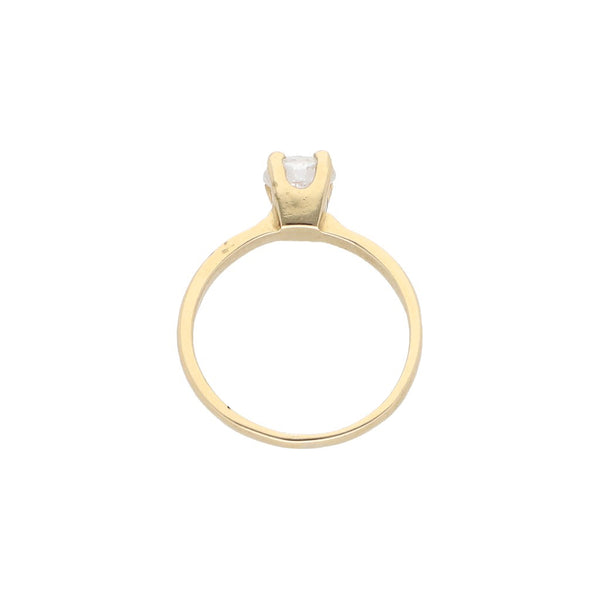 Anillo solitario con circonia en oro amarillo 14 kilates.