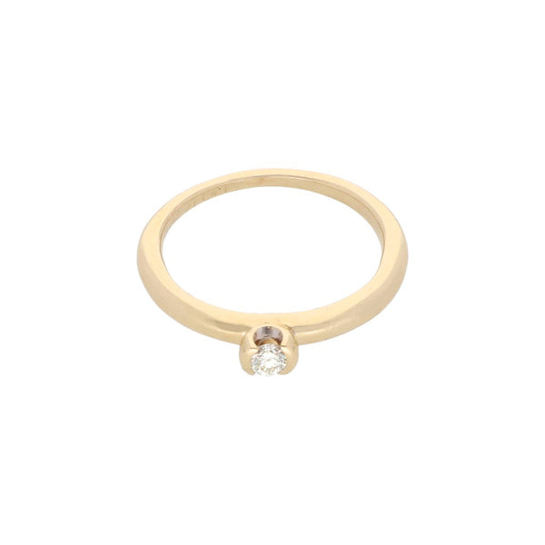 Anillo solitario con diamante en oro amarillo 14 kilates.