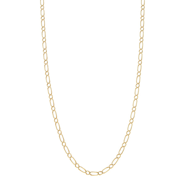 Collar eslabón uno por uno en oro amarillo 14 kilates.