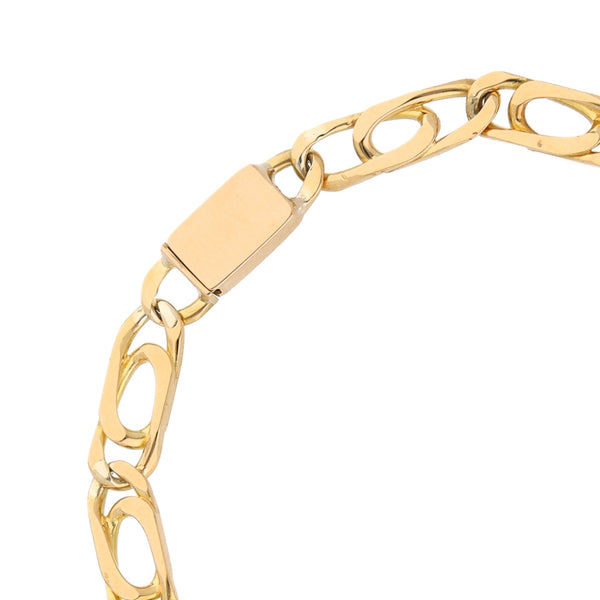 Pulsera eslabón nudo egipcio en oro amarillo 18 kilates.