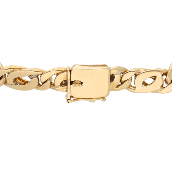 Pulsera eslabón nudo egipcio en oro amarillo 14 kilates.