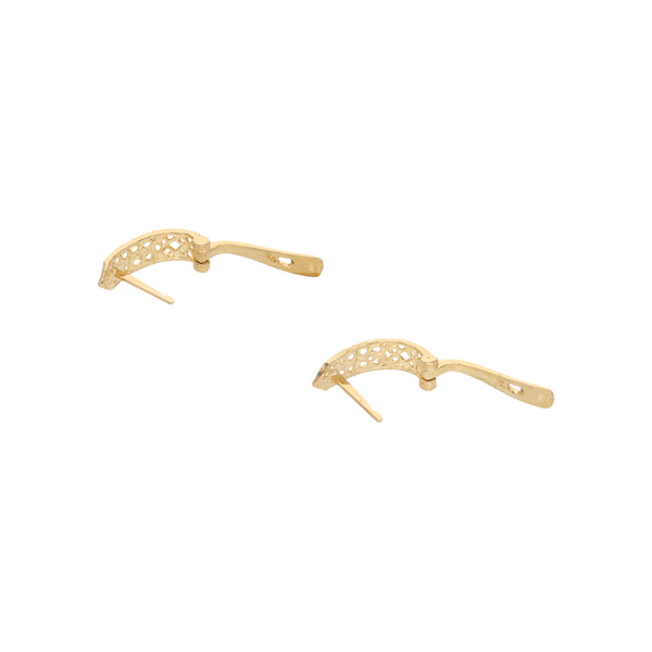 Aretes calados en oro amarillo 14 kilates.