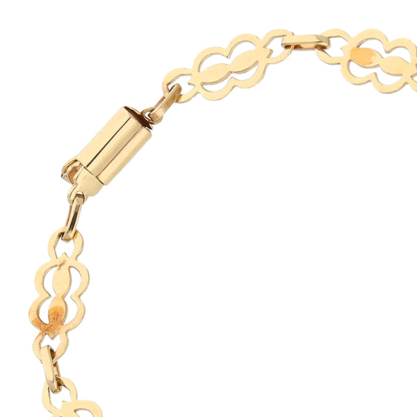 Pulsera eslabón combinado en oro amarillo 10 kilates.