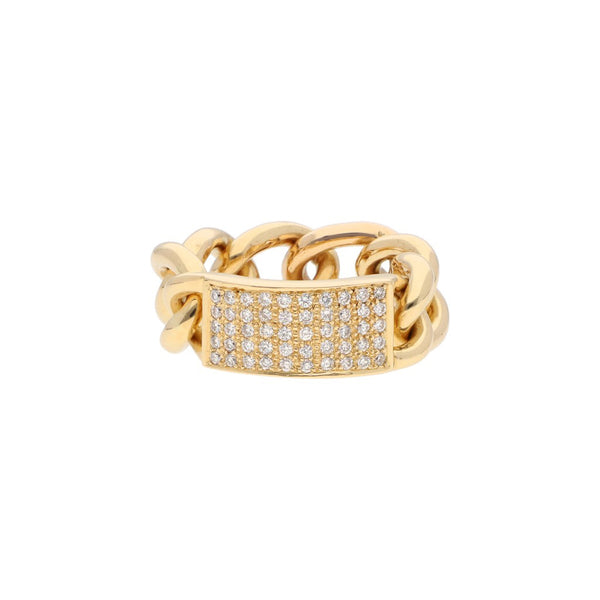 Anillo articulado con diamantes en oro amarillo 18 kilates.