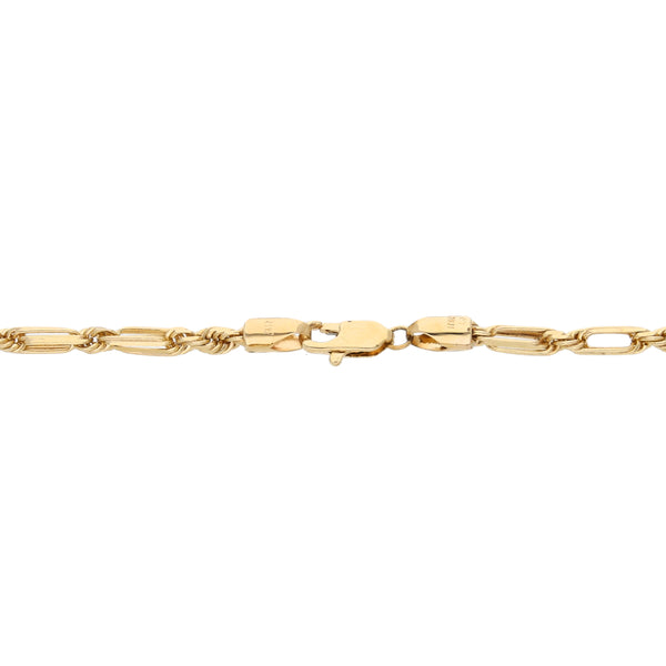 Pulsera eslabón combinado en oro amarillo 10 kilates.