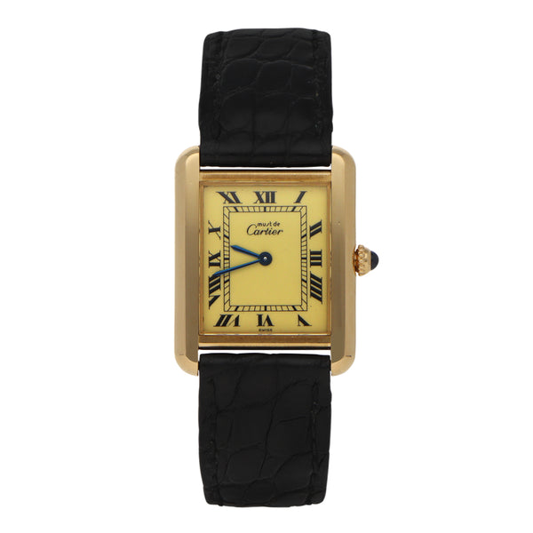 Reloj Cartier para dama/unisex modelo Tank Solo caja en oro amarillo 18 kilates.