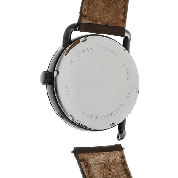 Reloj Fossil para caballero en acero esmalte correa piel.
