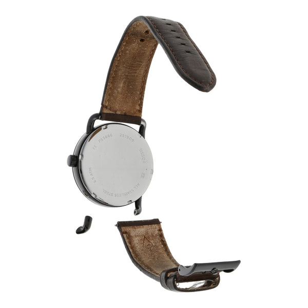 Reloj Fossil para caballero en acero esmalte correa piel.