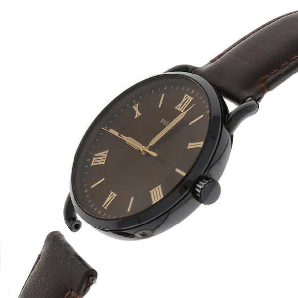 Reloj Fossil para caballero en acero esmalte correa piel.