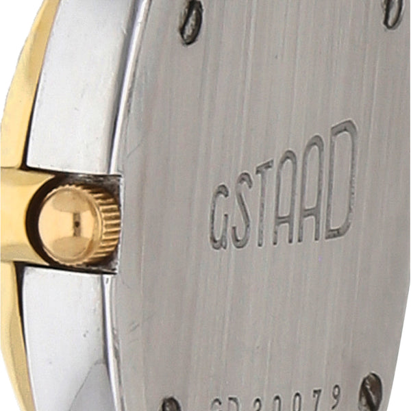 Reloj Chopard para dama modelo Gstaad vistas oro amarillo 18 kilates.