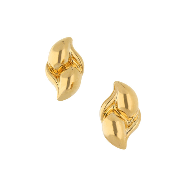 Aretes huecos en oro amarillo 18 kilates.