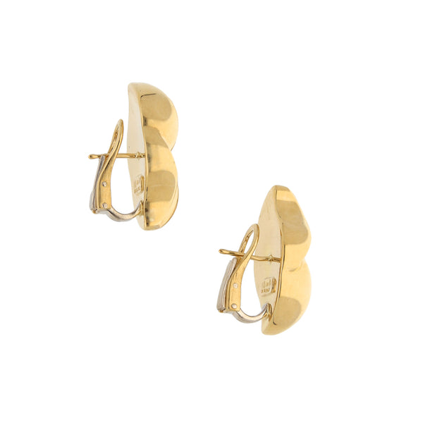 Aretes huecos en oro amarillo 18 kilates.