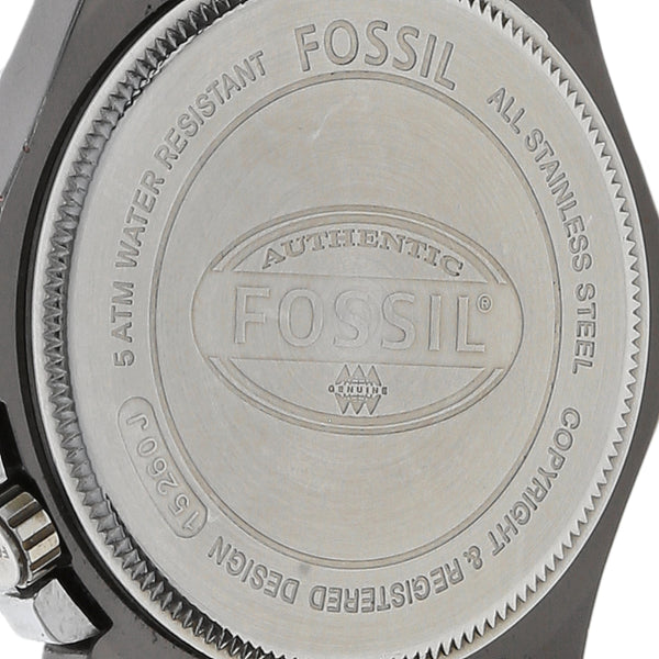 Reloj Fossil para caballero caja acero esmalte correa piel.