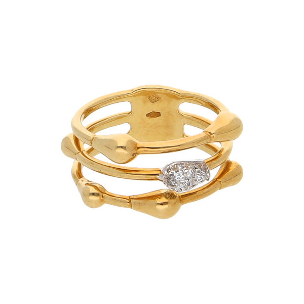 Anillo diseño especial firma H. Stern con diamantes en oro amarillo 18 kilates.