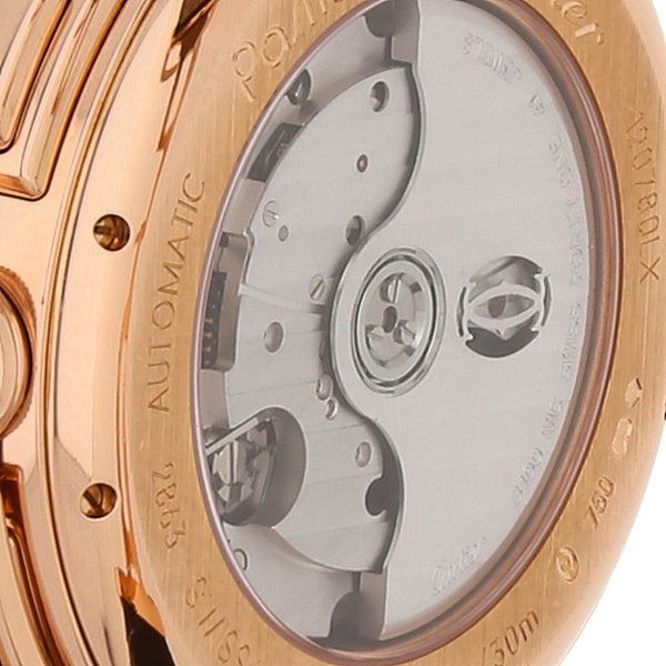 Reloj Cartier para caballero modelo Pasha caja en oro rosa 18 kilates.