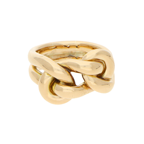 Anillo estilizado firma Tane en oro amarillo 18 kilates.