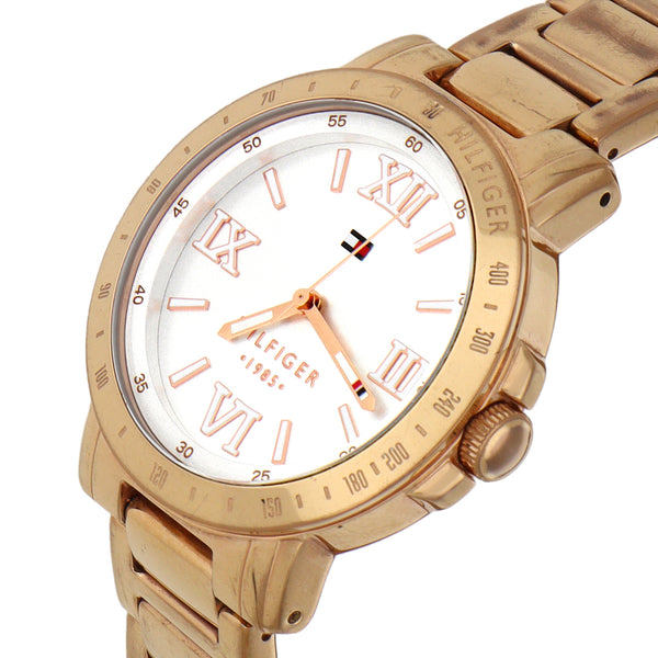 Reloj Tommy Hilfiger para dama/unisex en acero chapa.