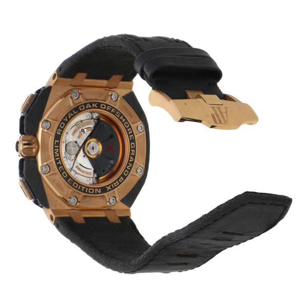 Reloj Audemars Piguet para caballero modelo Royal Oak Offshore Grand Prix vistas en oro rosa 18 kilates.