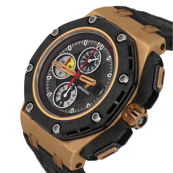 Reloj Audemars Piguet para caballero modelo Royal Oak Offshore Grand Prix vistas en oro rosa 18 kilates.