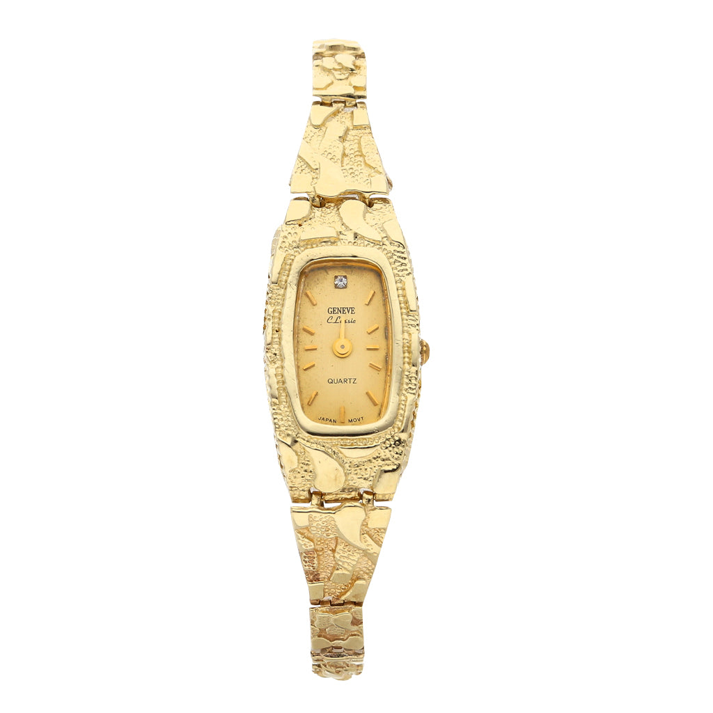 Pulsera Reloj Geneve Oro 14k Dama Precio Reloj De Señora Geneve